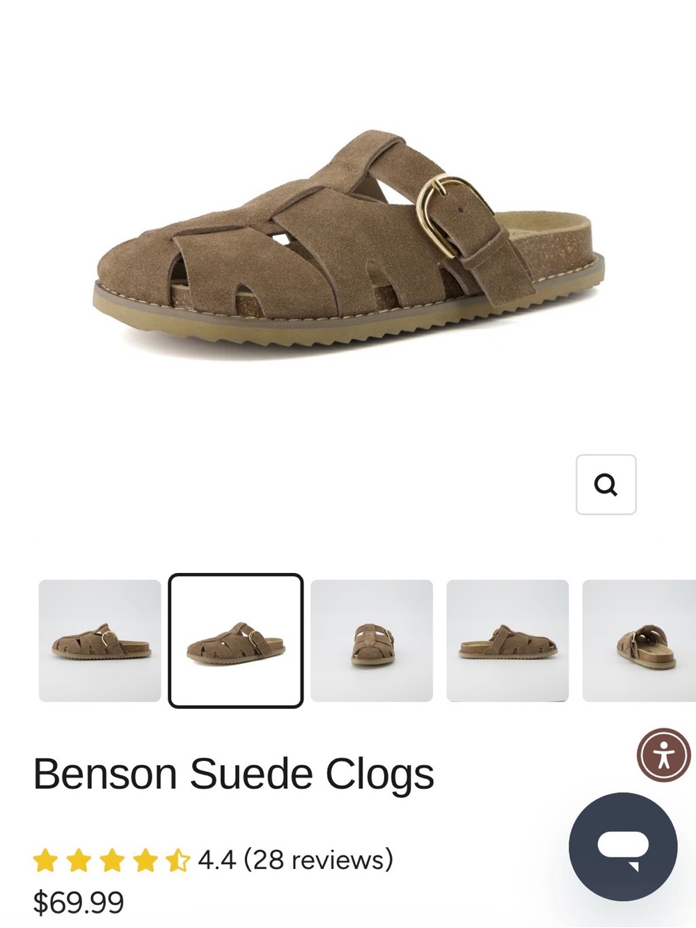 Cushionaire Suede Taupe Women’s Slide Sandals with Buckle